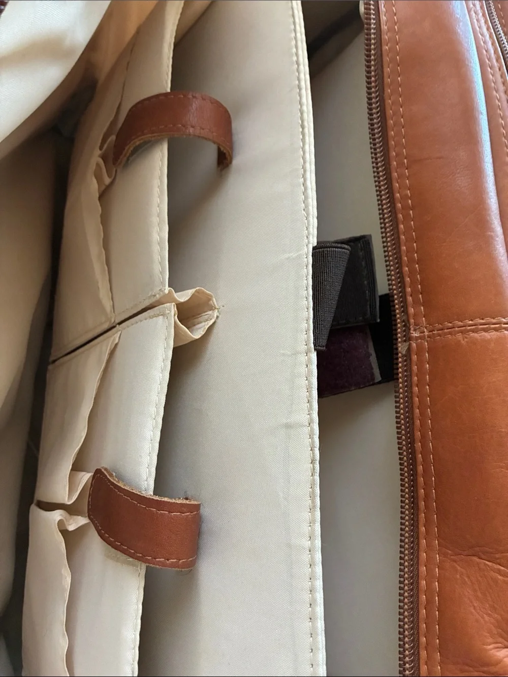Men's Leather Laptop Briefcase in Brown with Shoulder Strap